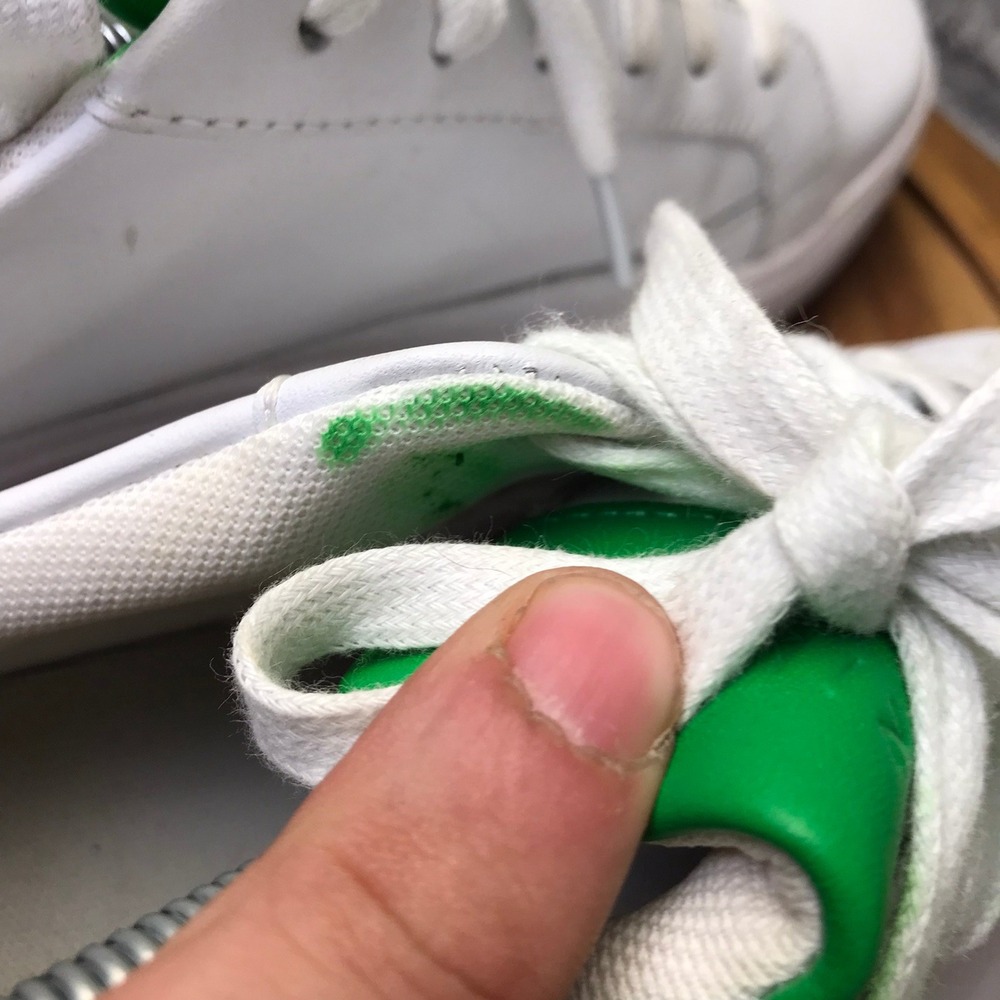 Kizik Vegas Sneakers M 11 W 12.5 White Green Leather Hands-Free Slip On Shoes - Picture 11 of 16